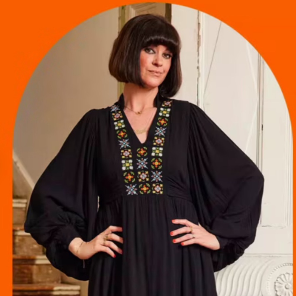 Embroidered Black Maxi Dress x Dawn O’Porter